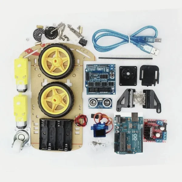 Kit robot voiture 2 roues 2WD suiveur de ligne & détecteur d'obstacle